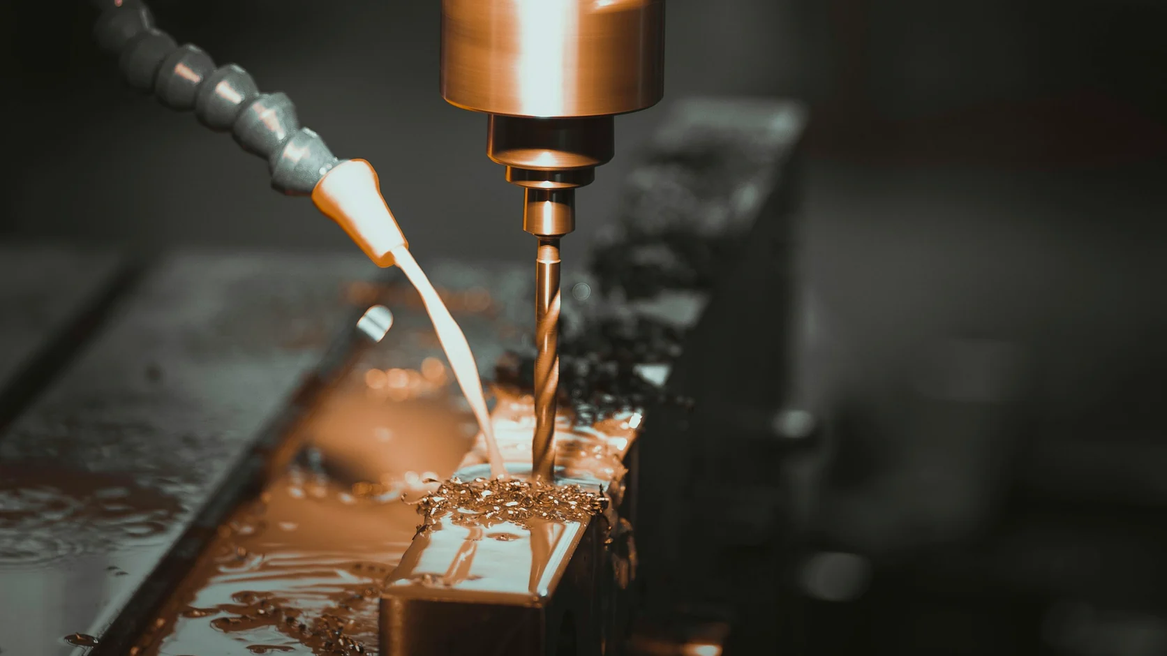 CNC machining production in progress