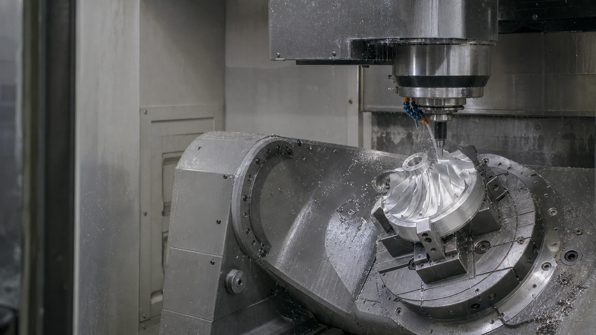 CNC machining production in progress